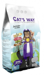 CATS WAY ŻWIREK BENTONITOWY ZBRYLAJĄCY GRUBY 10L ZAPACH LAWENDY