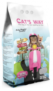 CATS WAY ŻWIREK BENTONITOWY ZBRYLAJĄCY DROBNY 10L ZAPACH PUDRU DLA DZIECI