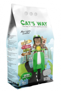 CATS WAY ŻWIREK BENTONITOWY ZBRYLAJĄCY DROBNY 5L ZAPACH ALOES