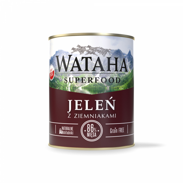 Wataha 86% jelenia z ziemniakami 850g