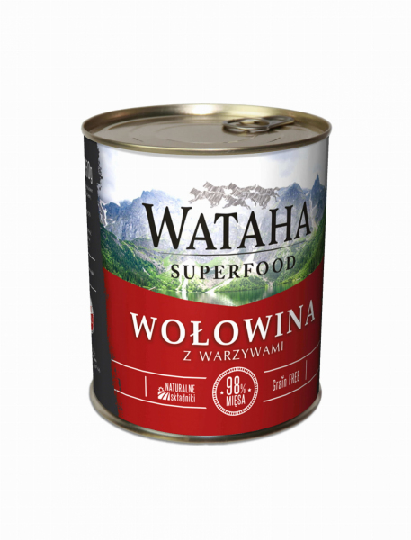Wataha 98% wołowiny z dodatkiem warzywi witamin 850g