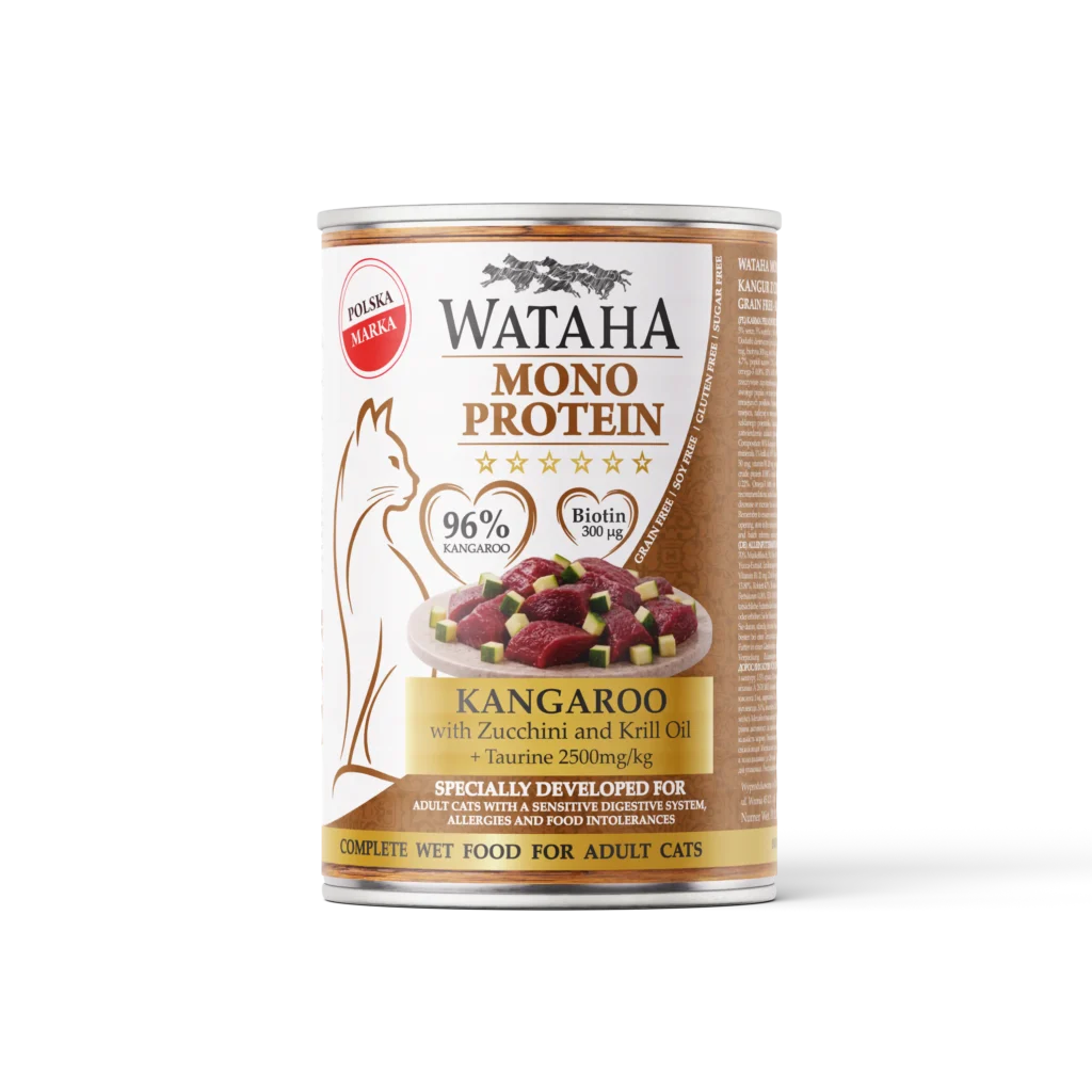 WATAHA ADULT CAT MONO 96% KANGUR Z CUKINĄ 400G