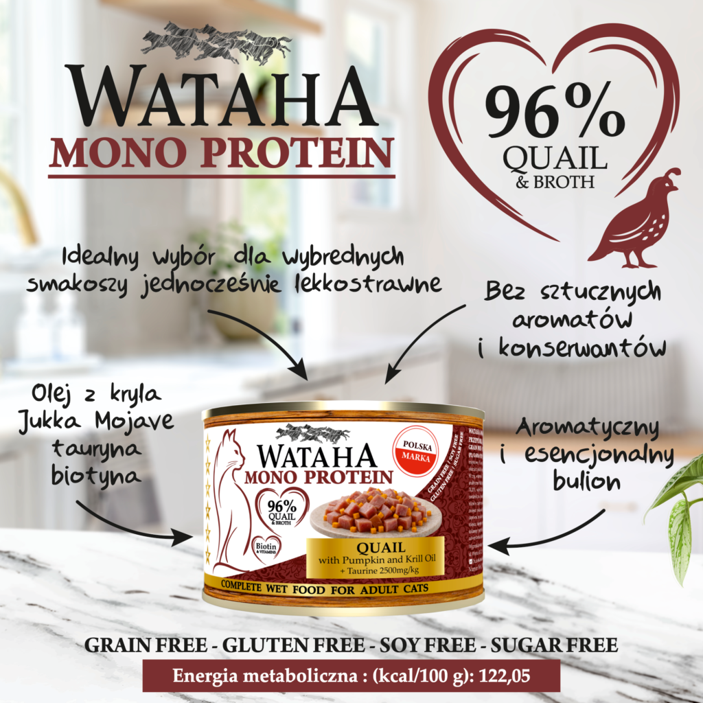 WATAHA ADULT CAT MONO 96% PRZEPIÓRKA Z DYNIĄ 200G info